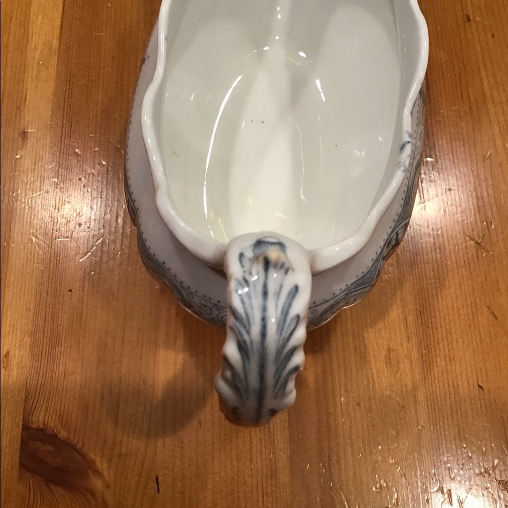 ANTIQUE HENRY ALCOCK ELITE BLUE SEMI PORCELAIN GRAVY BOAT 1800’s - Picture 11 of 12